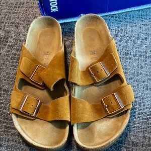Birkenstock Mens Suede Sandals - Tan sz 42